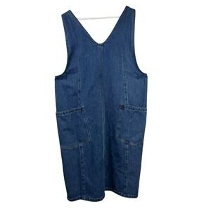 Tea N Rose Ford Denim Overall Midi Dress Medium Wash Blue Womens L NWT